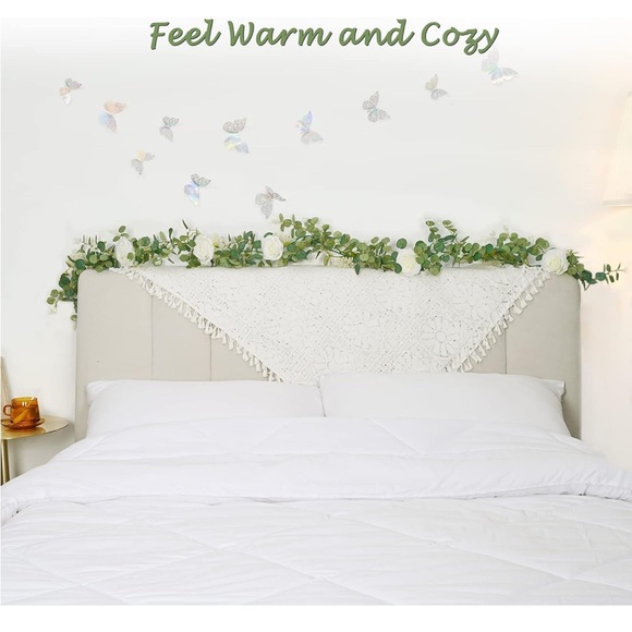 Elegant White Floral Table Runner with Butterflies 6 foot long.NWT - Picture 8 of 16